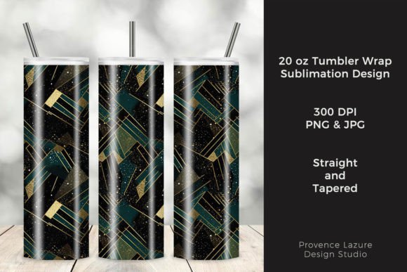 Abstract Green Gold Tumbler Wrap