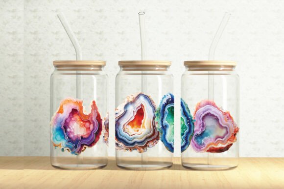 Agates 16oz Glass Can Tumbler Wrap