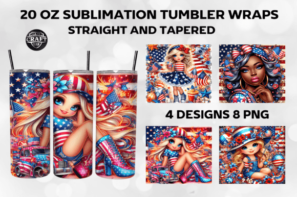 American Girl 4th of July Tumbler Wrap