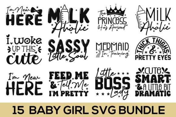 Baby Girl SVG Bundle, Baby Shower Bundle