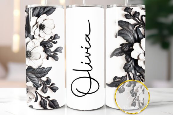 Floral Tumbler Design Sublimation Flower