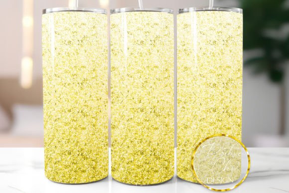 Gold Glitter Ombre Tumbler Wrap Design