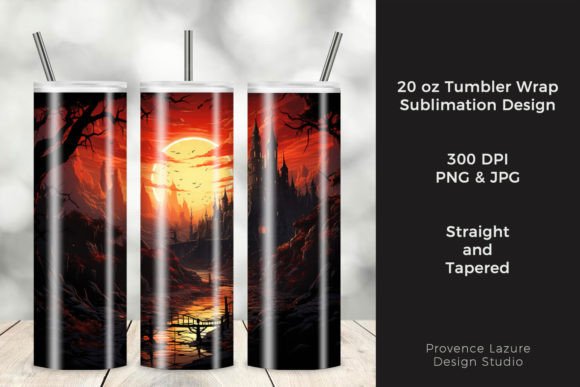 Gothic Castle Landscape Tumbler Wrap
