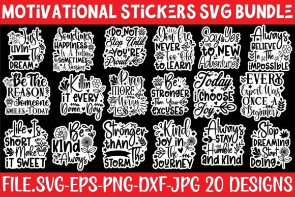 Motivational Stickers SVG Bundle