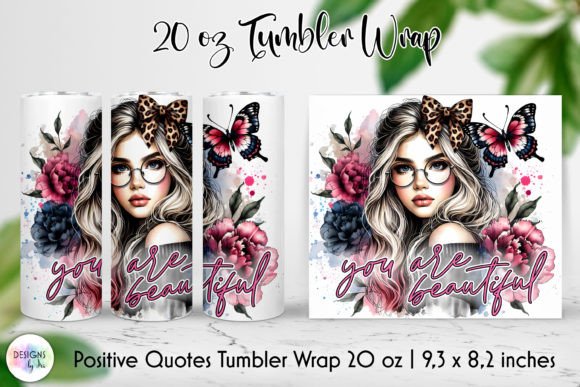 Positive Affirmations Tumbler Wrap PNG