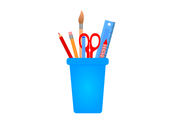 School Cup with School Tools