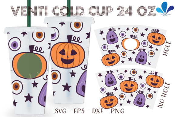 Seamless Cute Halloween Pumpkin Cup
