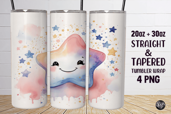 Watercolor Stars Sublimation Design